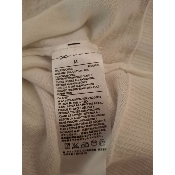 Banana Republic Womens Cardigan Sweater Medium White Long Sleeve Minimalist - Picture 5 of 9